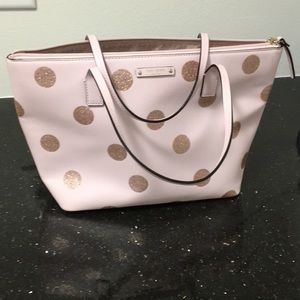 Rose gold polka dot Kate Spade satchel